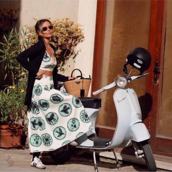 ZARA 2 PIECES MATCHING SET PRINTED CROP TOP AND PRINTED BOX PLEAT SKIRT - Picture 10 of 16